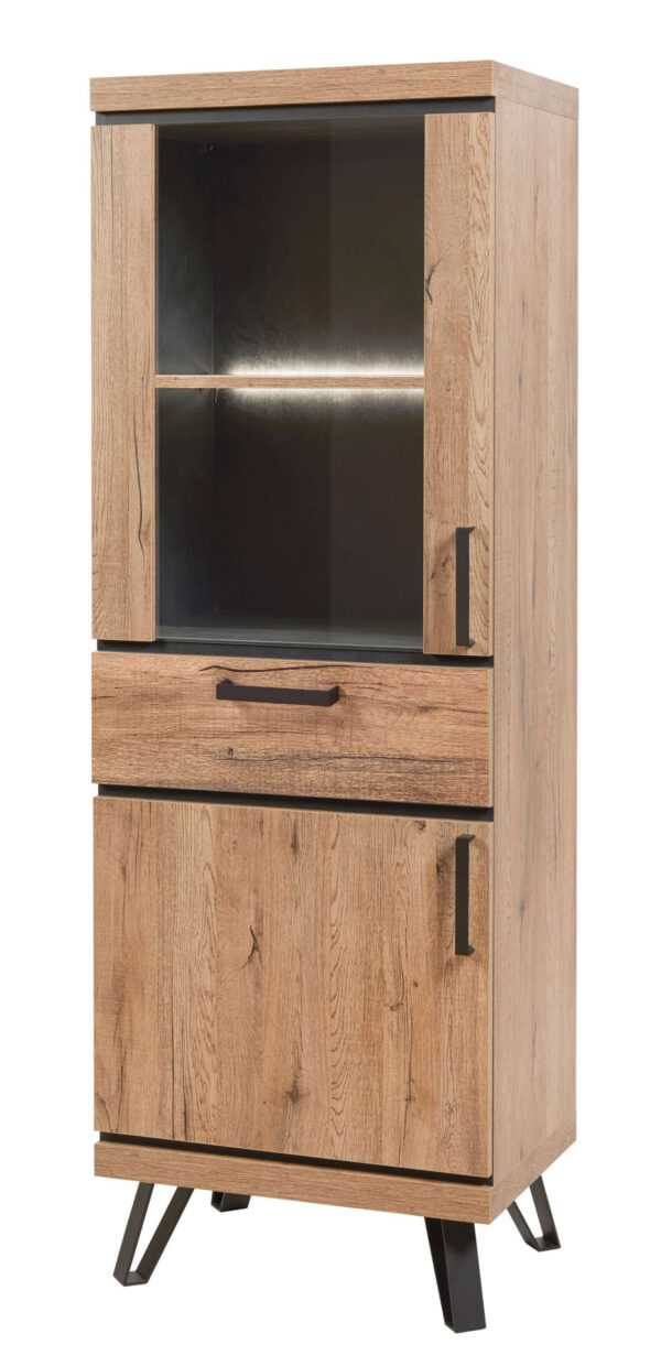 Wandkast Note Mone - 1 glazen deur - 1 lade - 1 deur